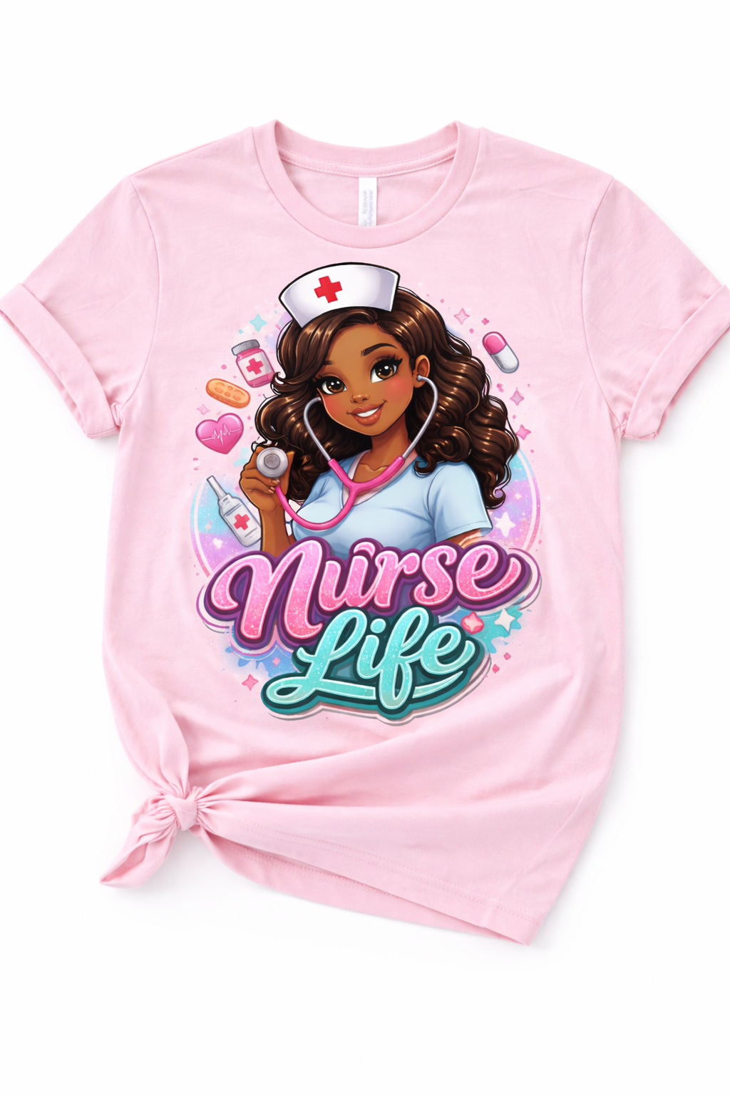 Nurse Life T-Shirt – Cute Pink Nurse Graphic Tee